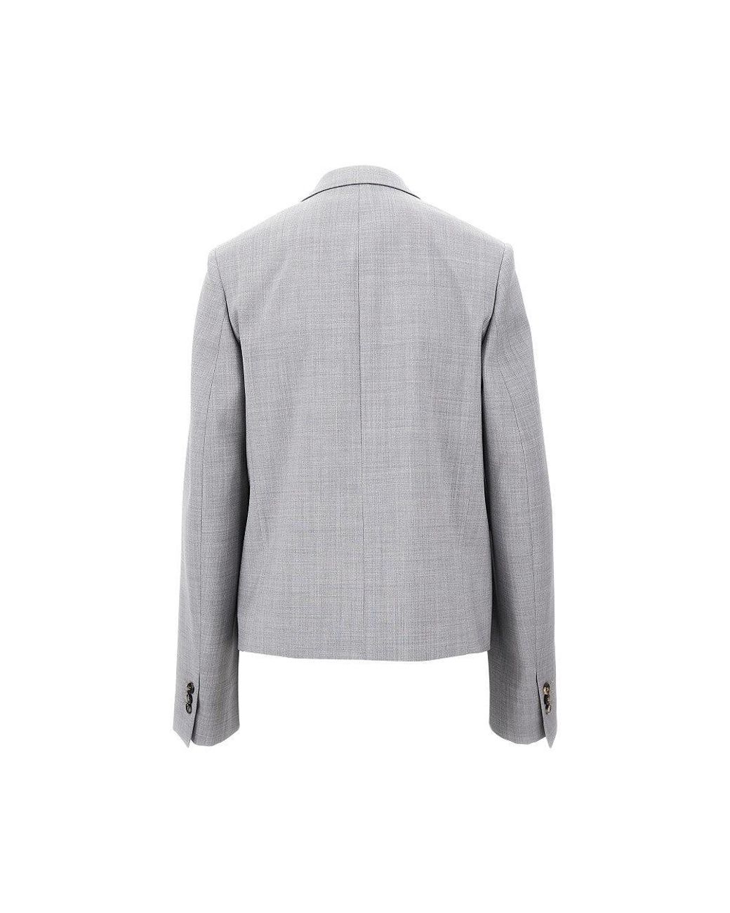 Loewe Gray Single-Breasted Jacket With Wide Sleeves