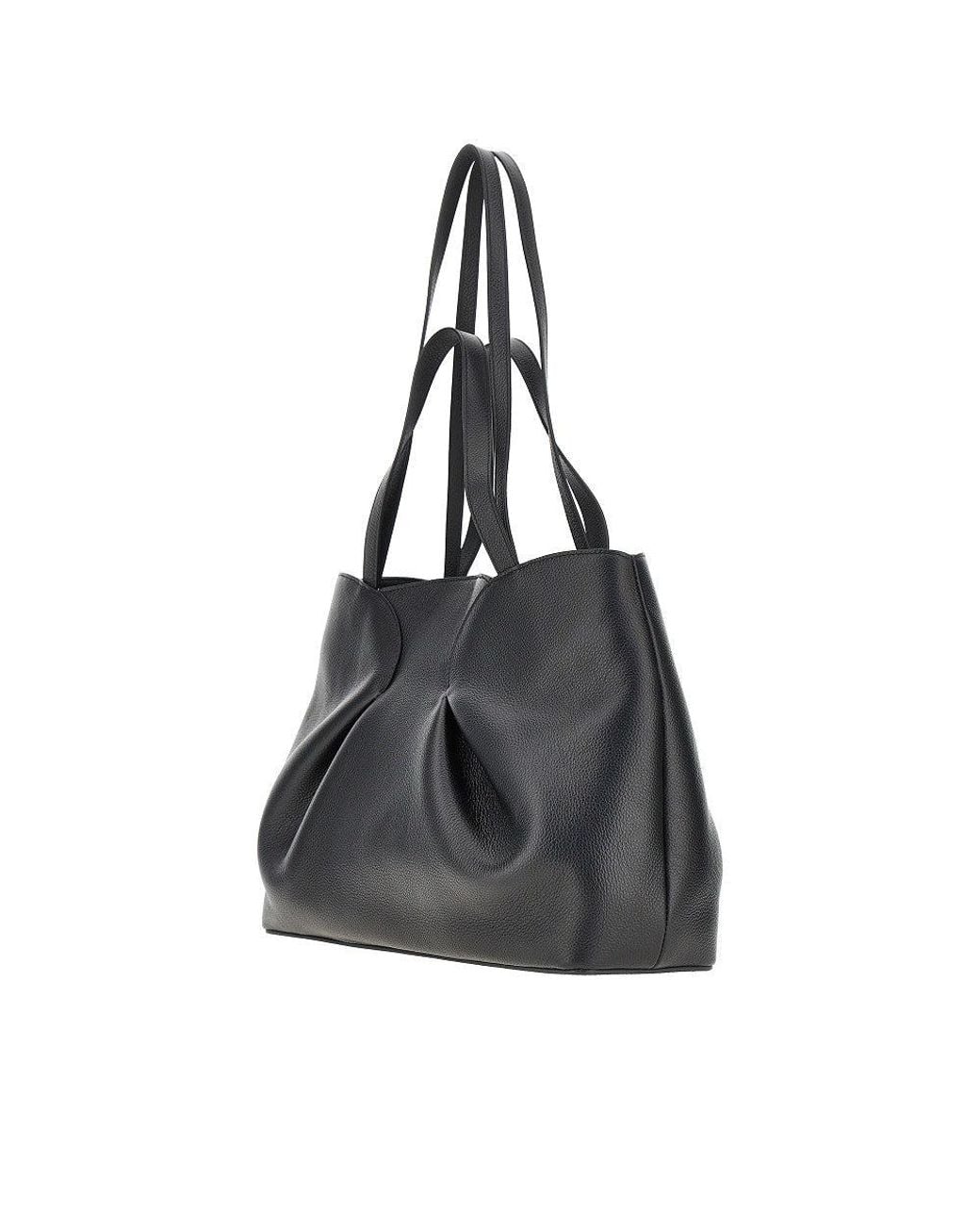 IOEF Black Grained Leather 'Every Day' Shopping Bag