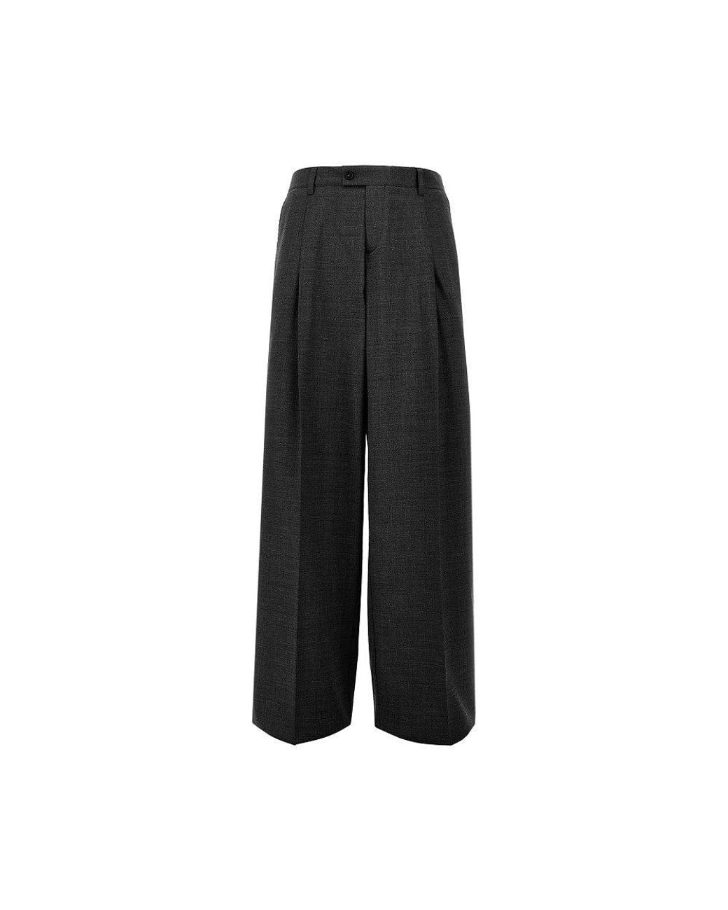 MARSĒM Black Wool-Blend Pants With Dart for men