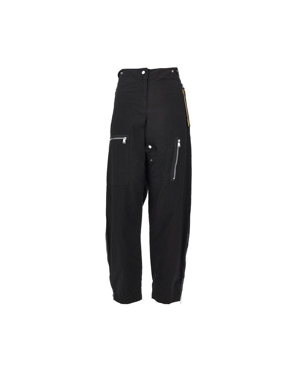 Fendi Black Parachute Canvas Barrel Leg Cargo Pants