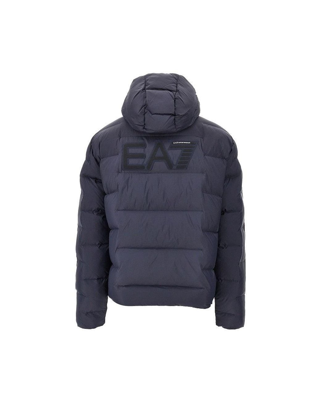 EA7 Blue Padded Micro Ripstop Jacket for men