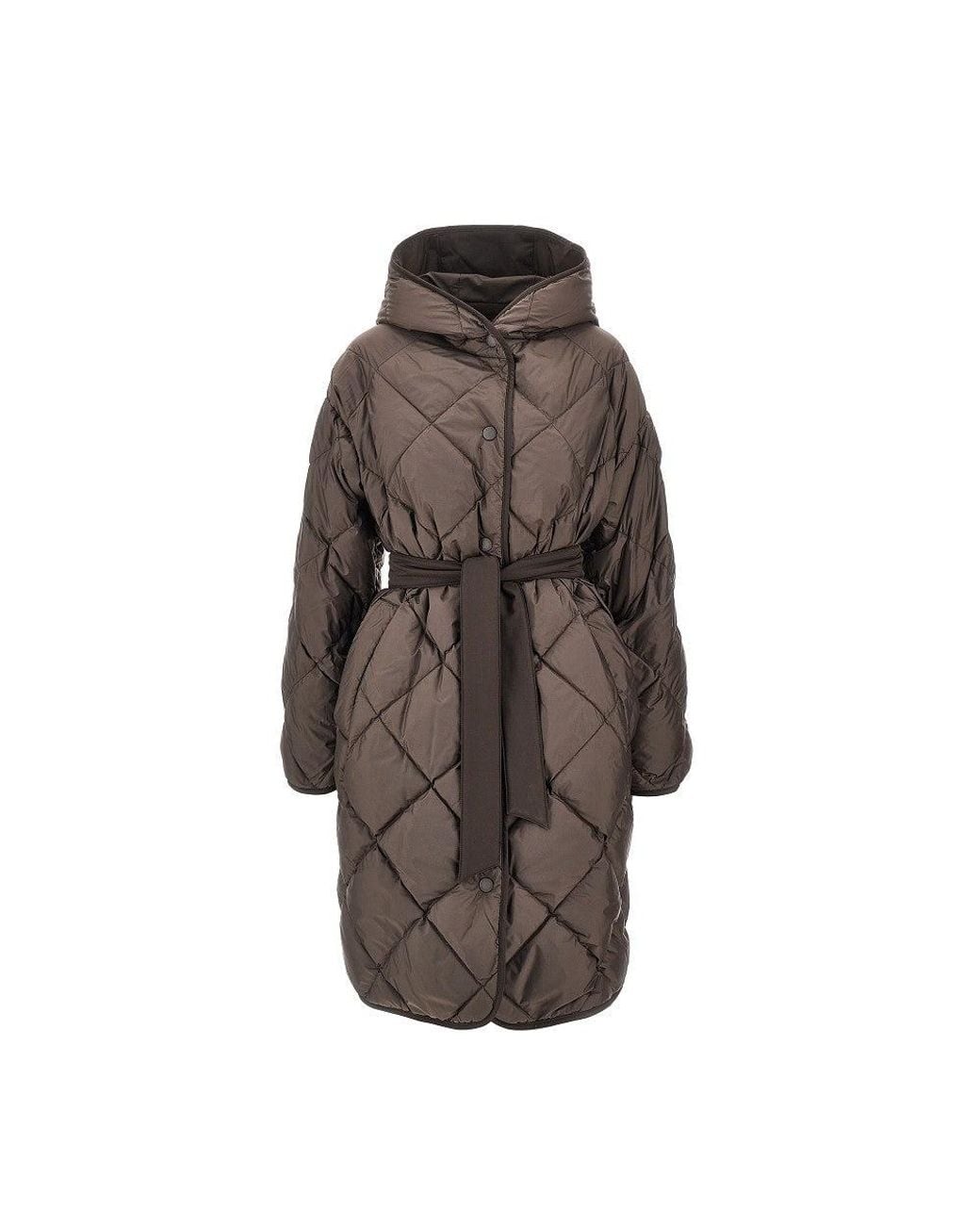 Weekend by Maxmara Brown Reversible Down Jacket With Belt