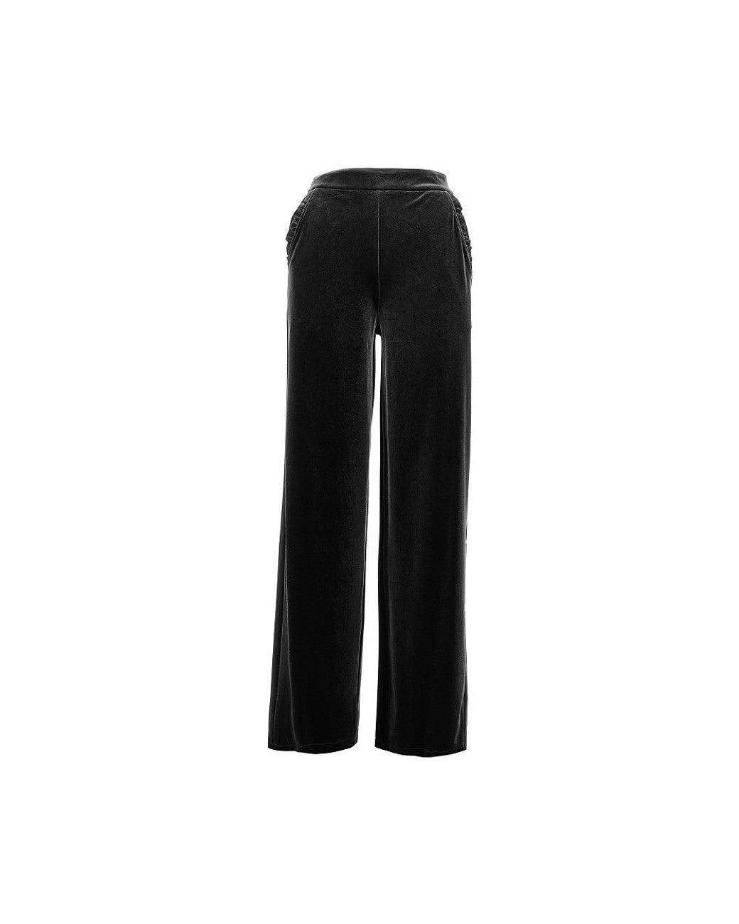 Emporio Armani Black Wide Leg Chenille Pants