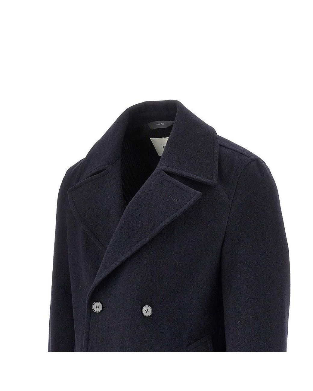 Paltò Blue 'Achille' 2L Felt Double-Breasted Coat for men
