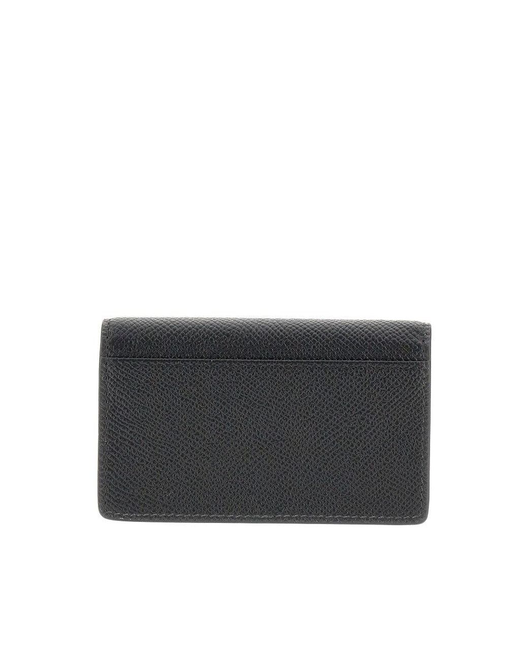 Maison Margiela Black Four Stitches Leather Cardholder for men