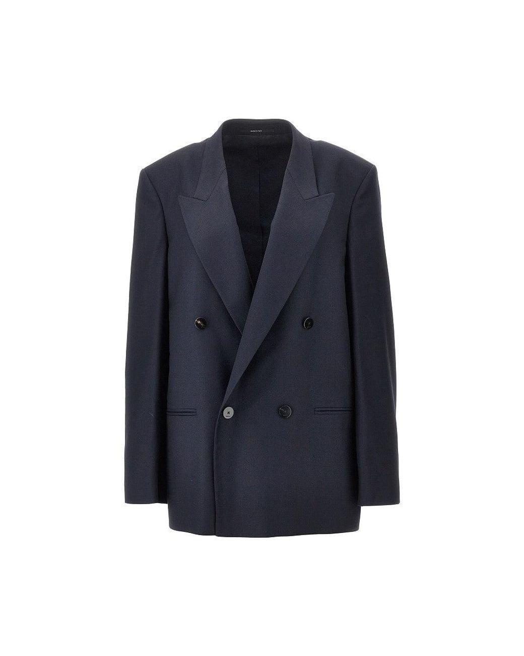 Gucci Blue Light Wool Double-Breasted Jacket