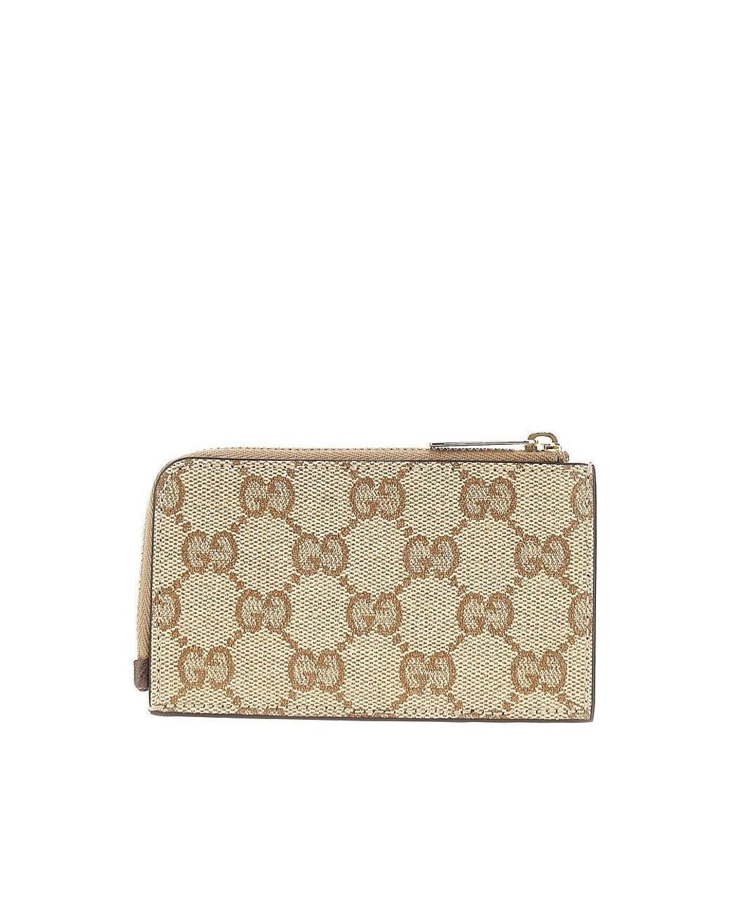 Gucci Natural Coated Gg Fabric Cardholder