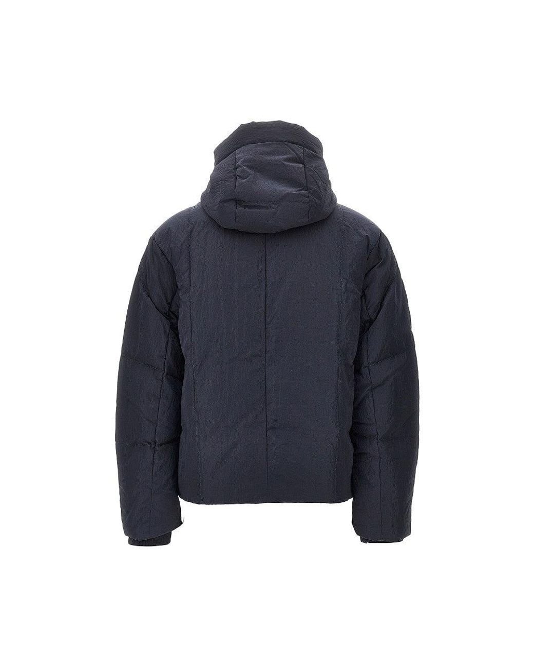 Emporio Armani Blue Crinkle Nylon Down Jacket for men