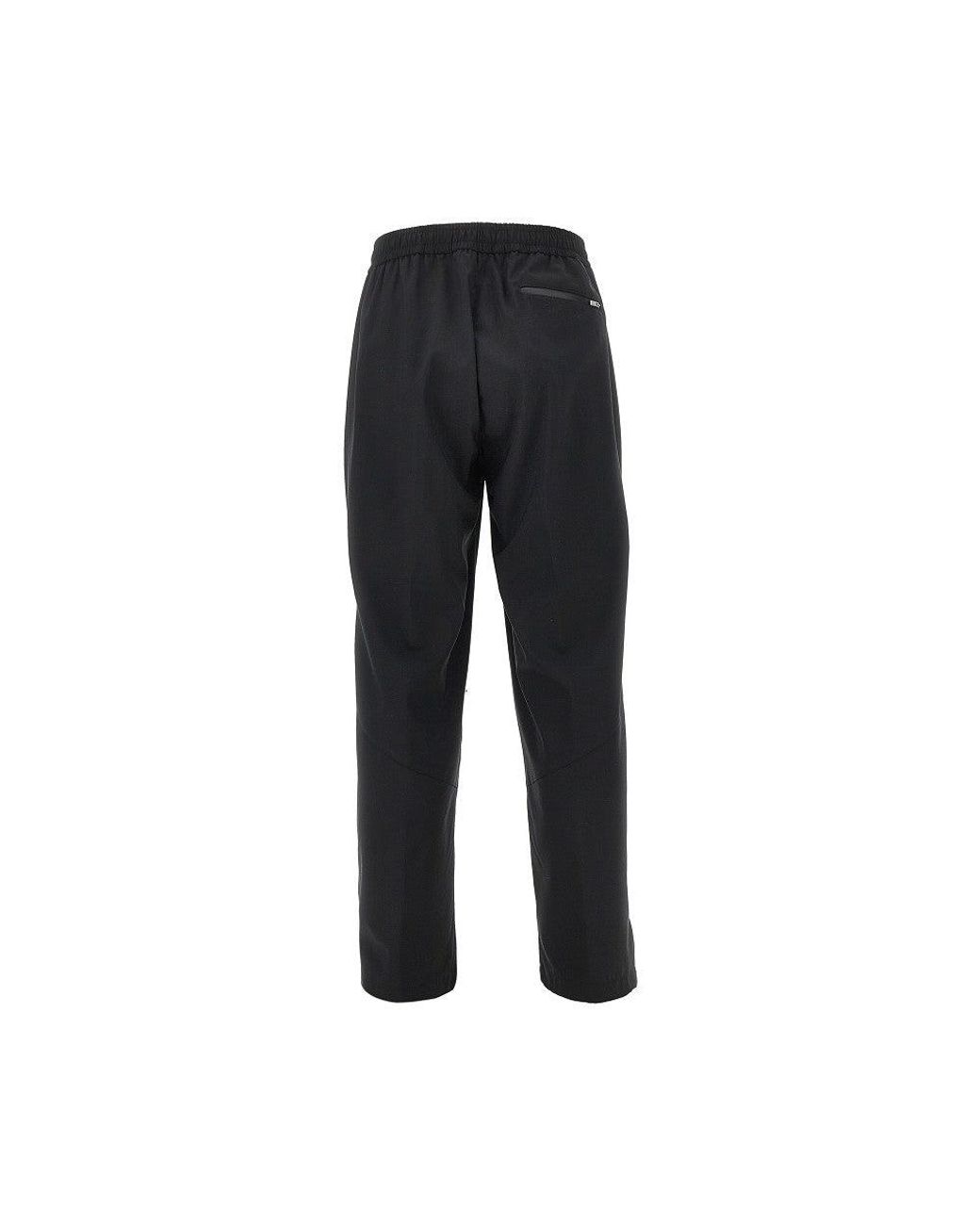 Herno Black Wool Touch Pants for men