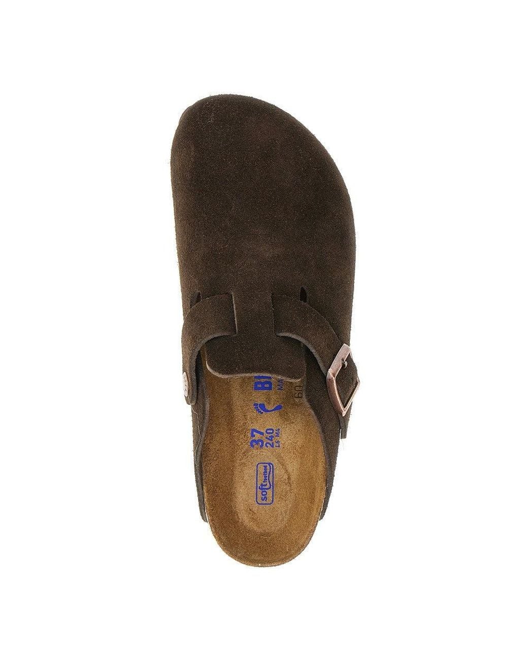 Birkenstock Brown 'Boston' Suede Leather Sabot for men