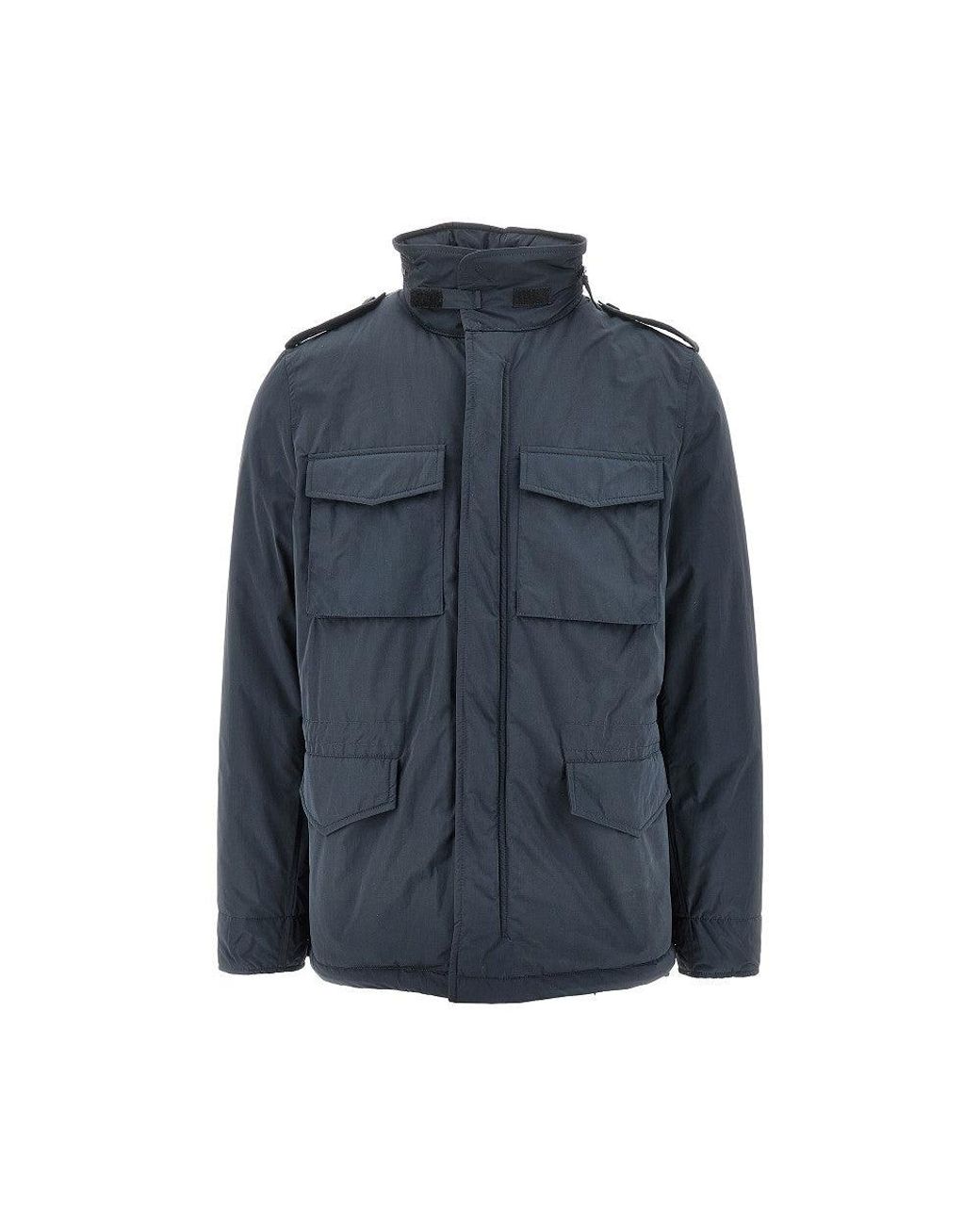 Aspesi Blue Padded Nylon Minifield Jacket for men