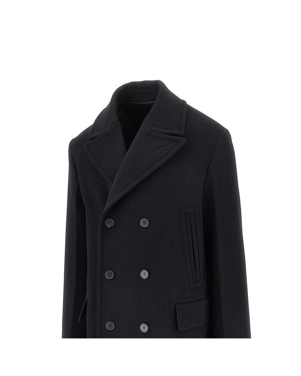 Fendi Black Wool And Angora Double-Breasted Coat for men