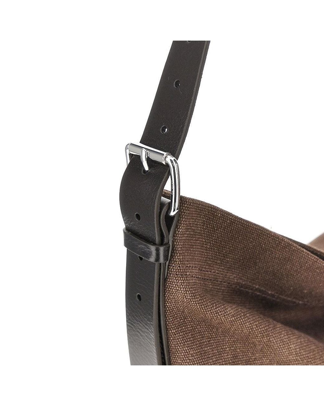 Lemaire Brown Small 'Belted' Canvas Tote Bag