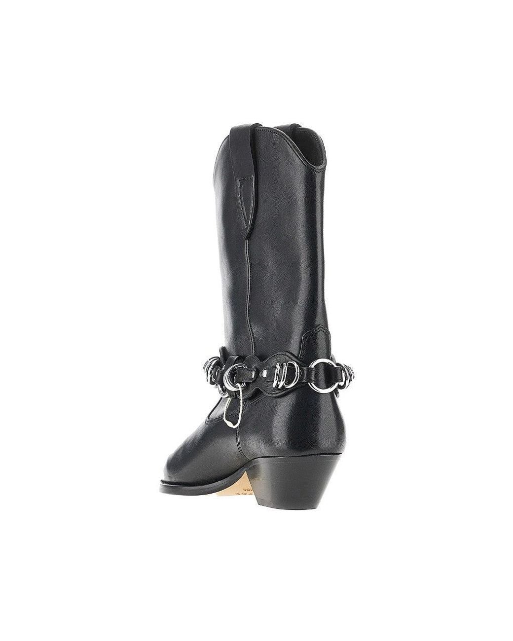 Isabel Marant Black 'Duerto' Leather Boots