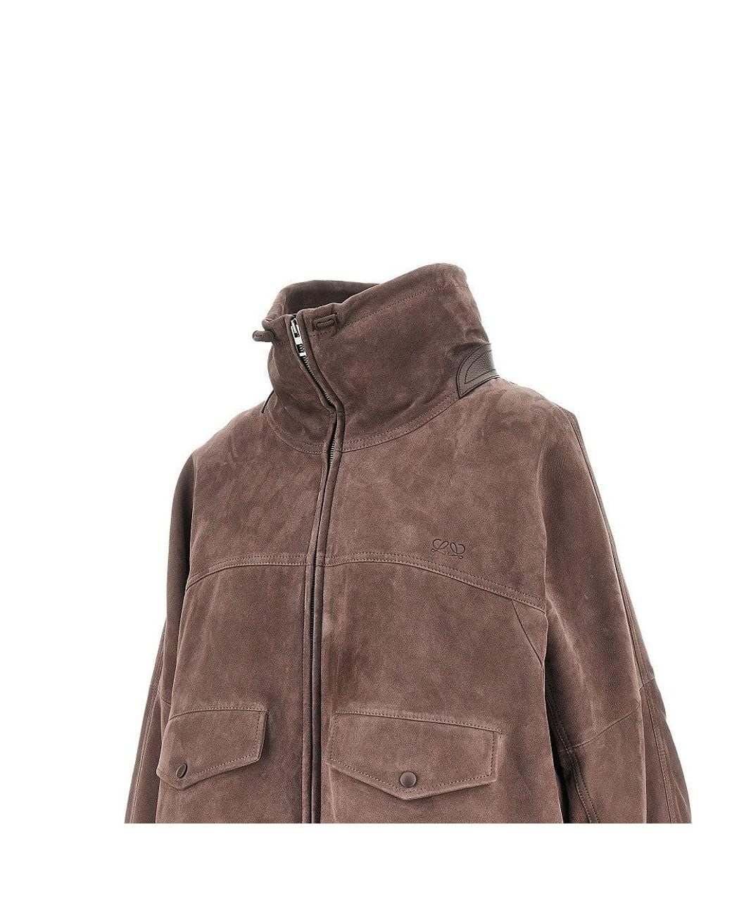 Loewe Brown Suede Leather Blouson Jacket