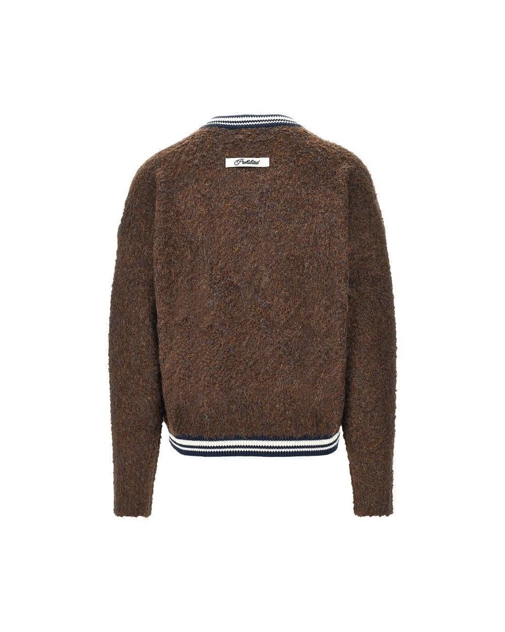 Prohibited Red Fuzzy Knit Sweater for men