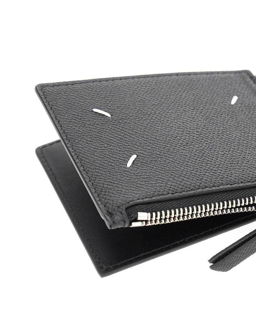 Maison Margiela Black Four Stitches Leather Booklet Wallet