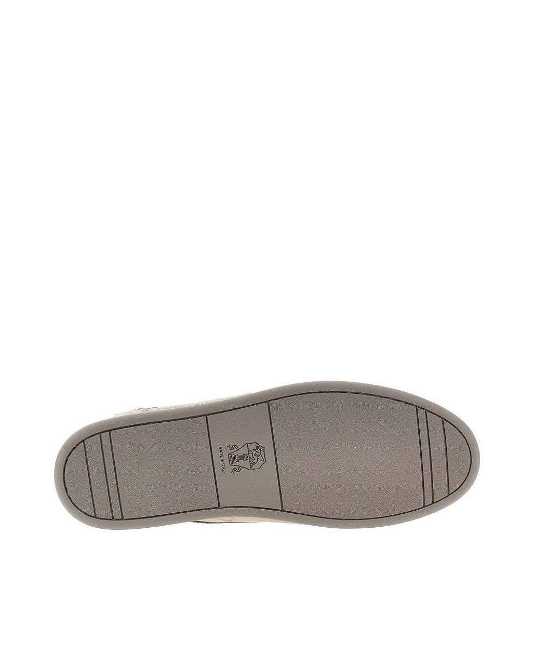 Brunello Cucinelli Brown Nubuck Leather Slim Sneakers for men