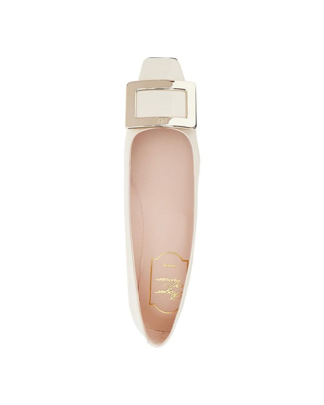 Roger Vivier Natural 'Belle Vivier' Patent Leather Ballerinas 38