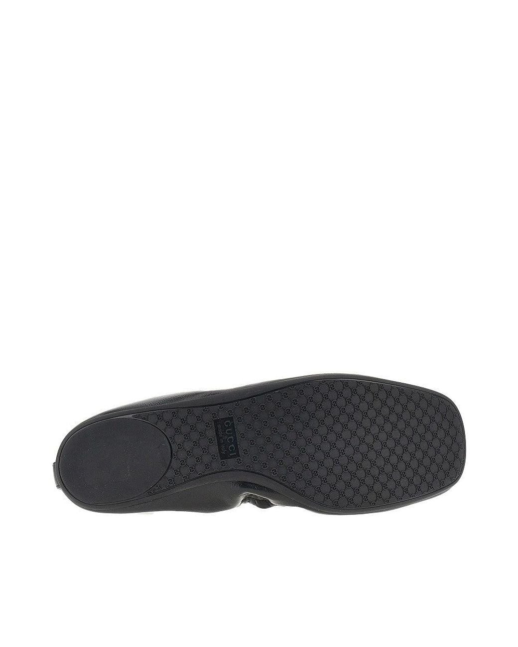 Gucci Black 'Prima' Leather Ballerinas With Horsebit