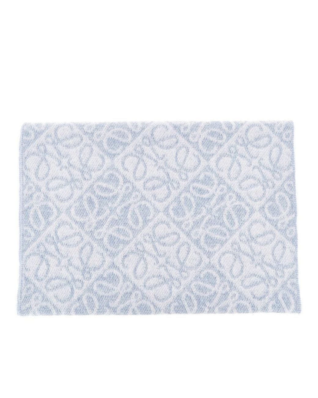 Loewe Blue Anagram Wool And Cashmere Scarf for men