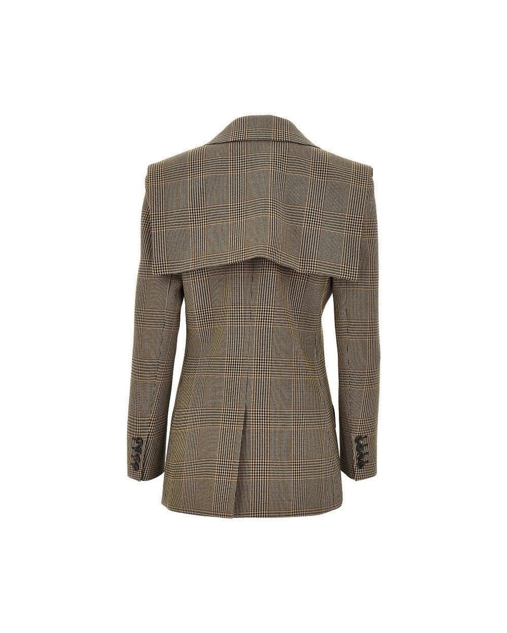 Chloé Brown Prince Of Wales Jacket With Cape Detail