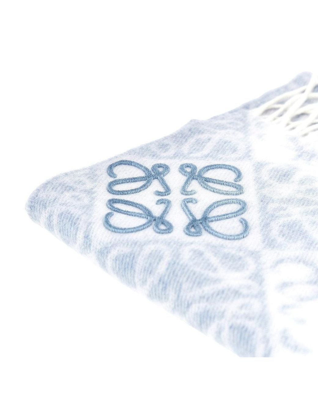 Loewe Blue Anagram Wool And Cashmere Scarf for men