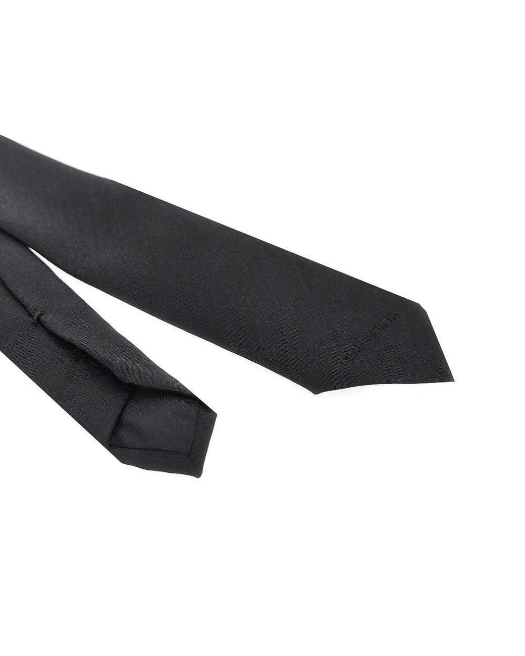 Balenciaga Black Wool And Silk Necktie for men
