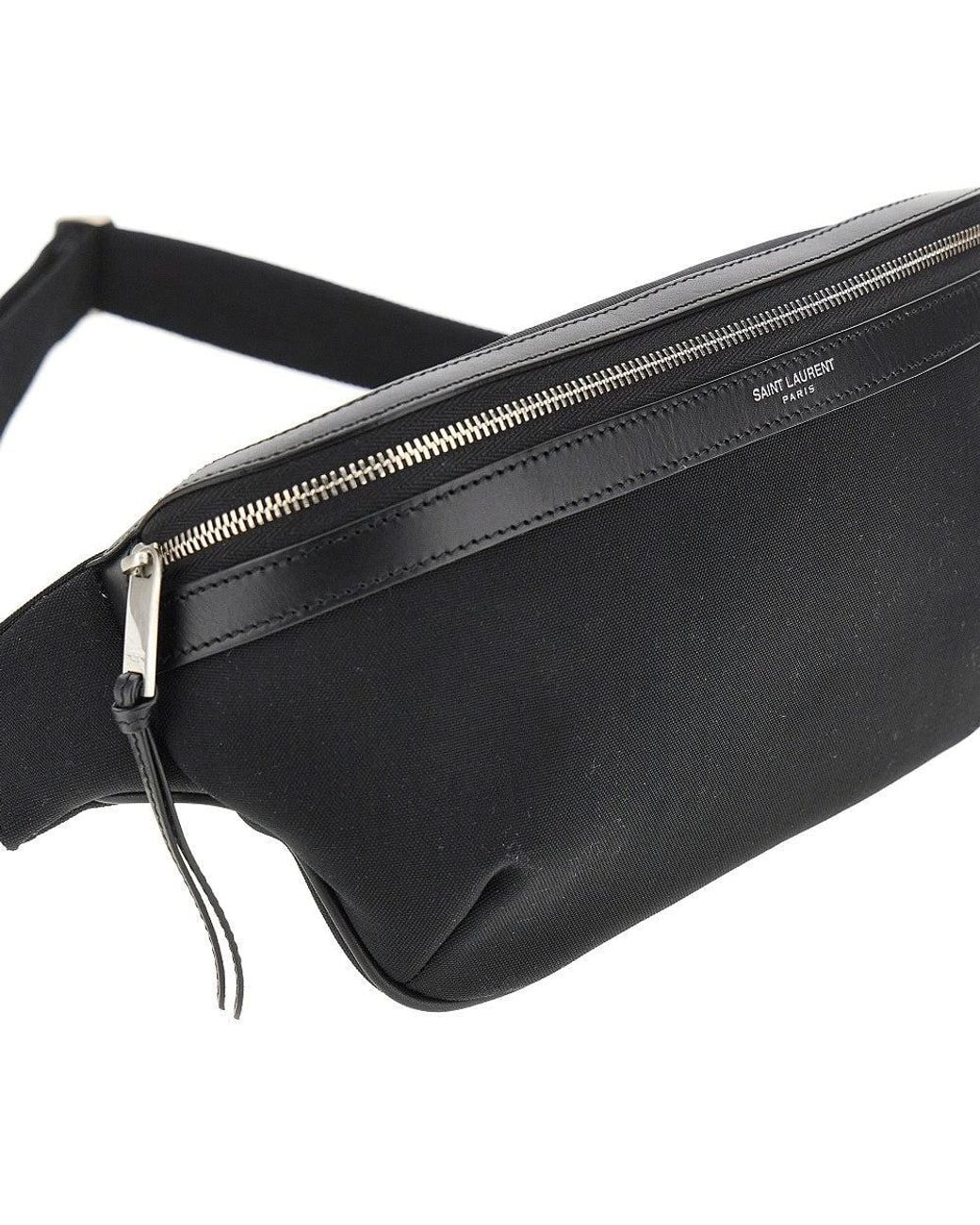 Saint Laurent Black Technical Canvas Beltbag for men