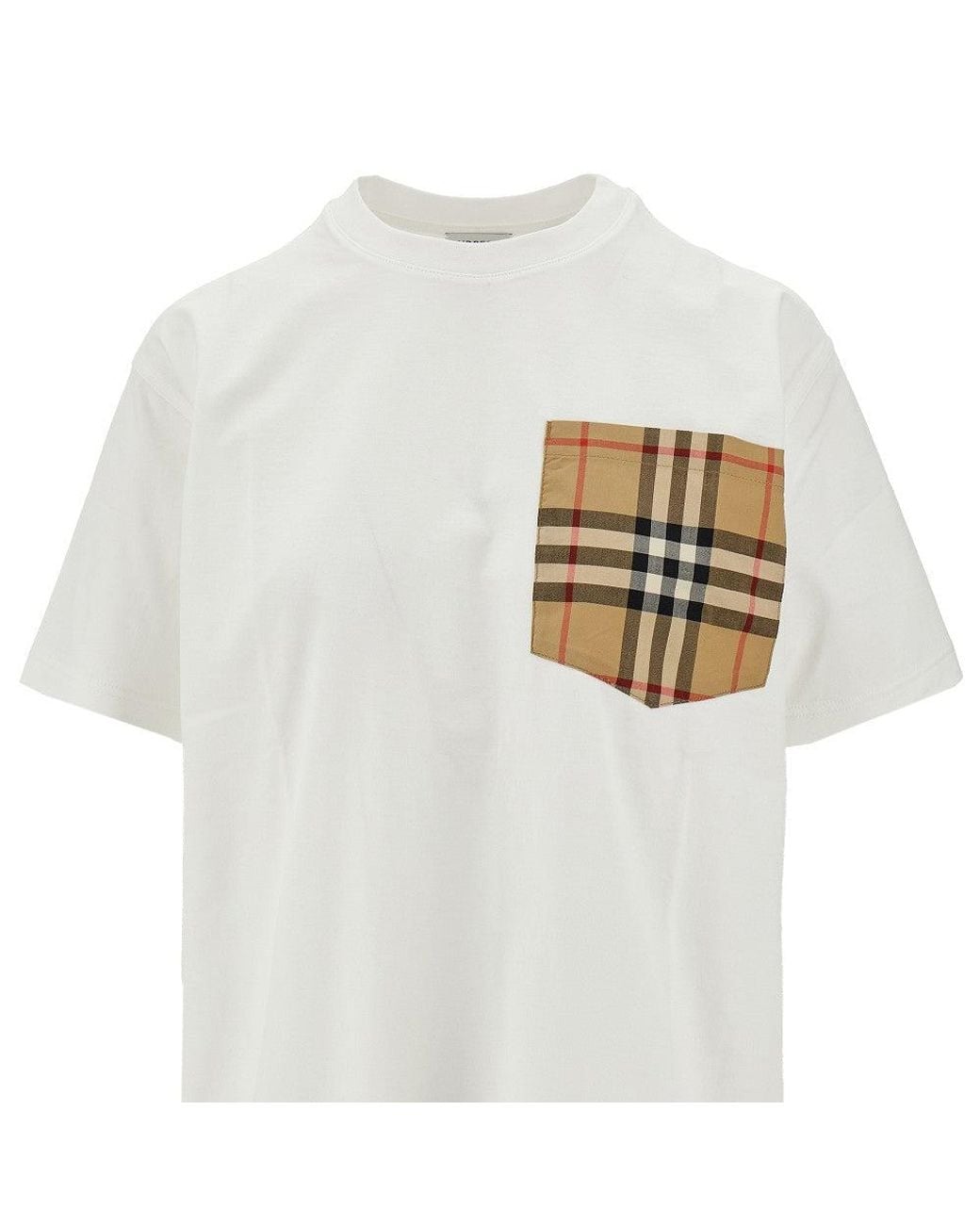 Burberry White Check Pocket T-Shirt