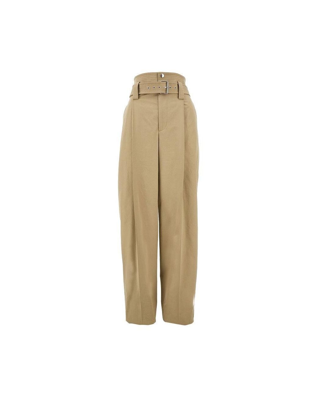 Bottega Veneta Natural Poplin Pants With Belt