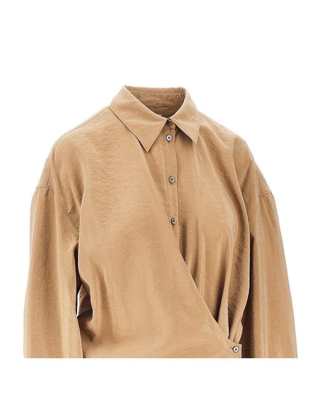 Lemaire Natural Cotton And Silk Twisted Shirt