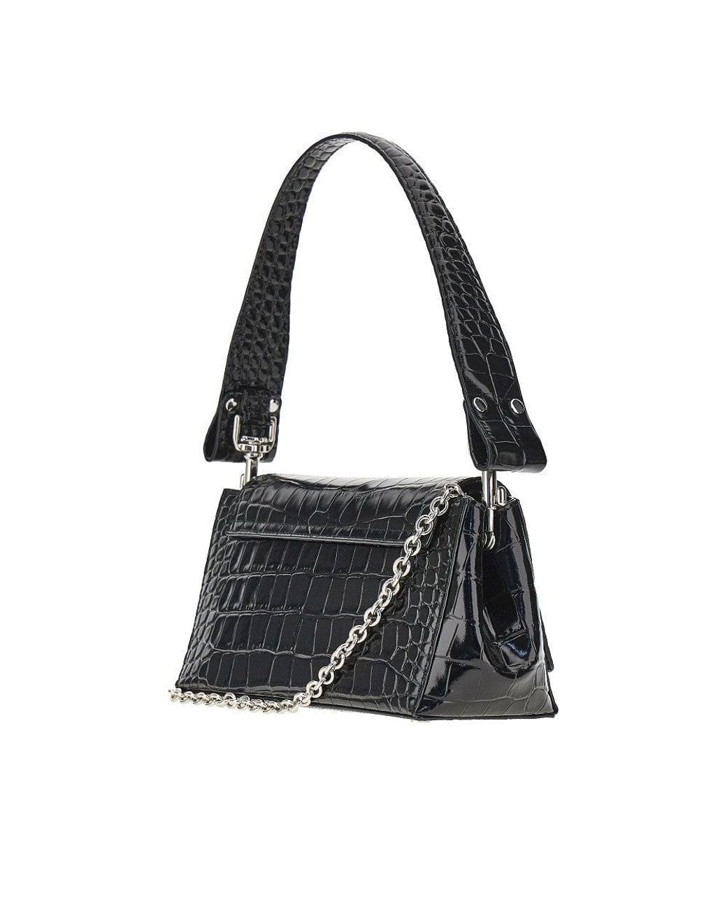 Vivienne Westwood Black Croco-Embossed Leather Medium 'Hazel' Bag