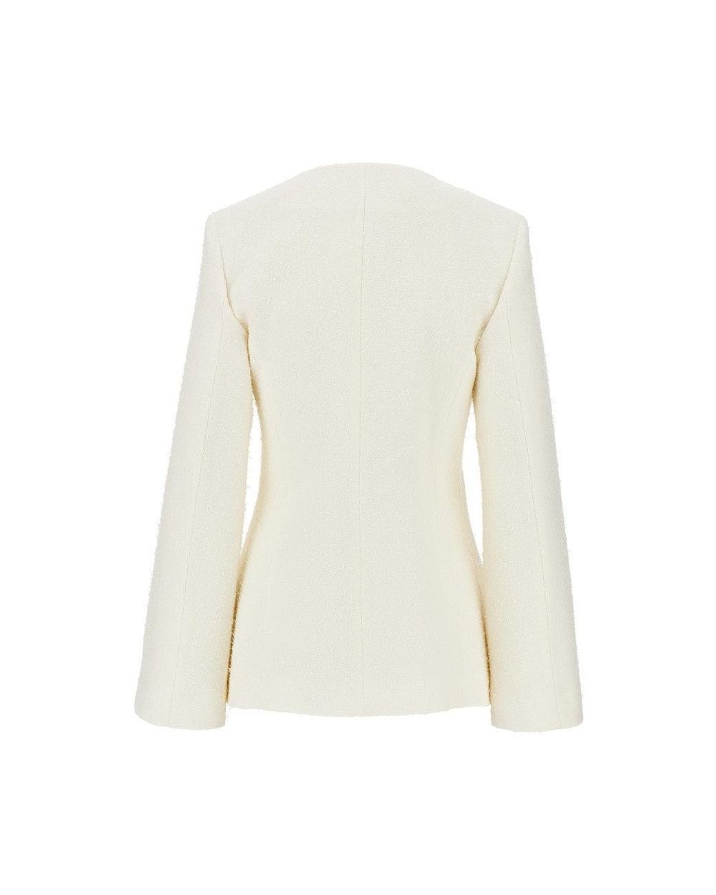 Rohe White Bouclé Shaped Blazer
