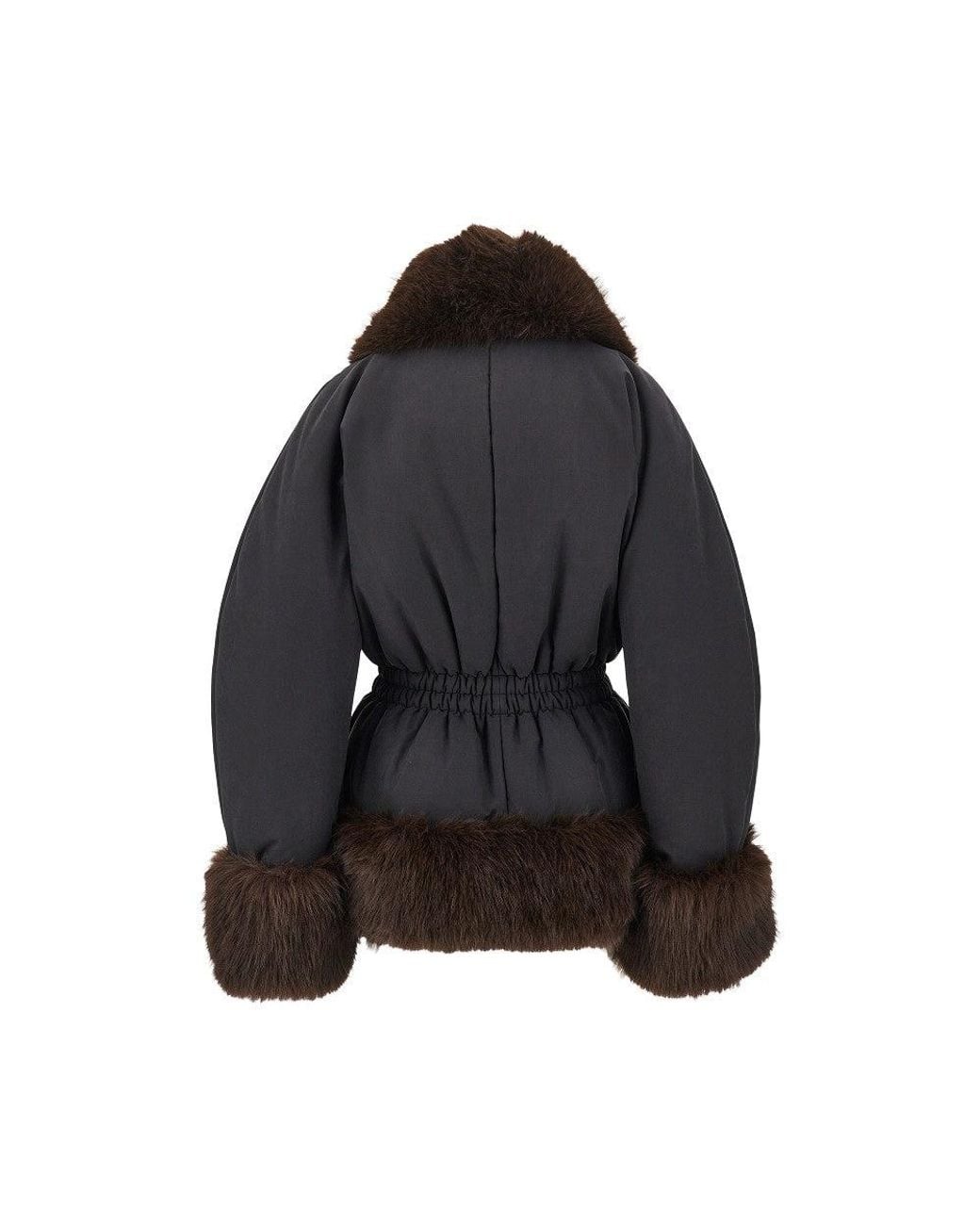 ANDAMANE Black 'Brina' Padded Jacket With Faux Fur