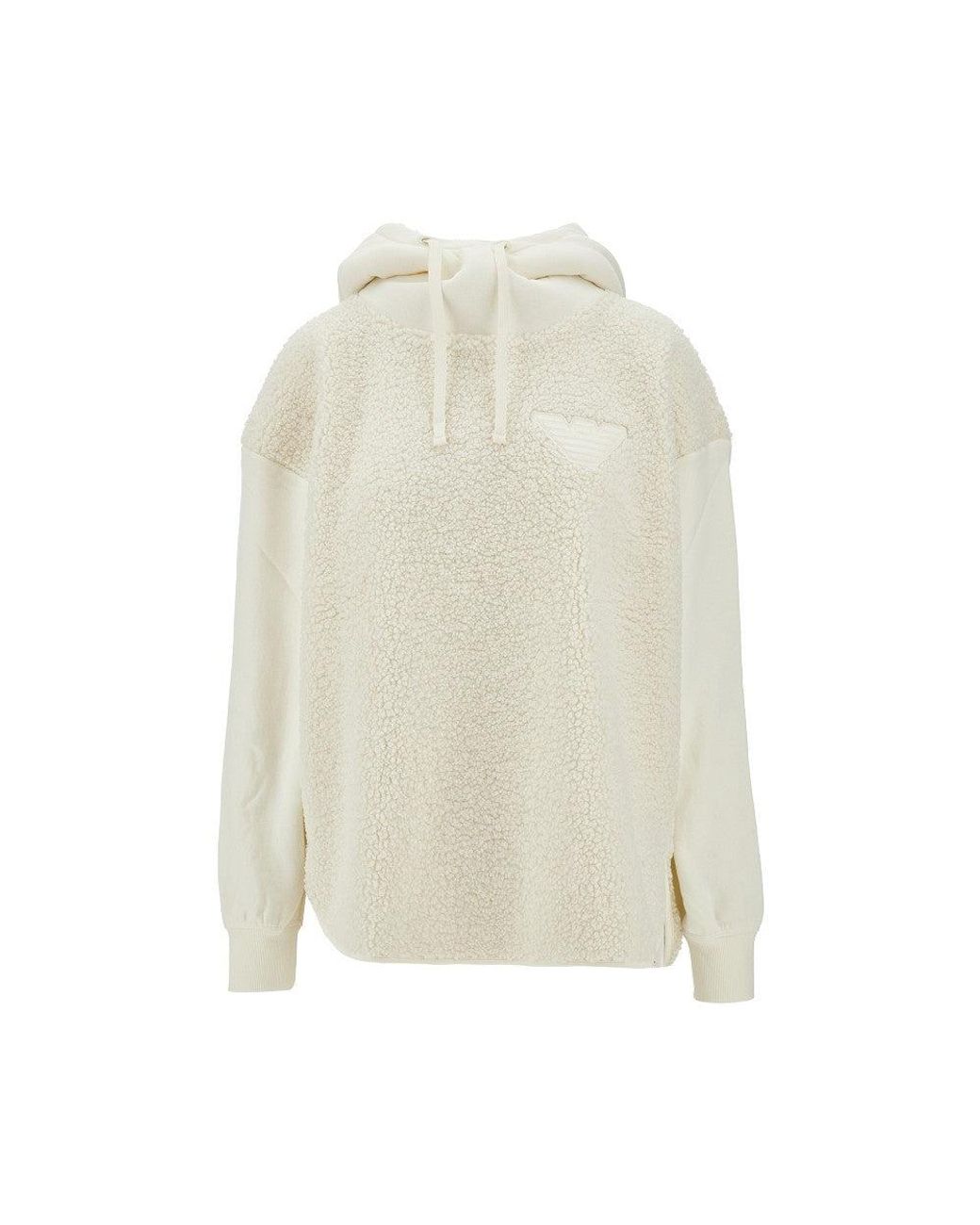 Emporio Armani Teddy Fabric Loungewear Sweatshirt in White Lyst UK