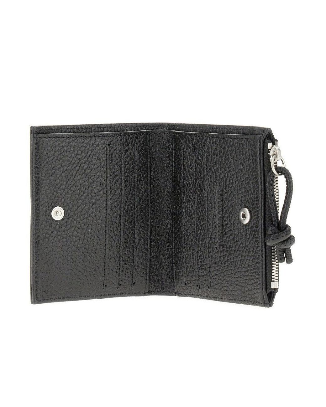 Emporio Armani Black Grained Leather Bi-Fold Wallet for men