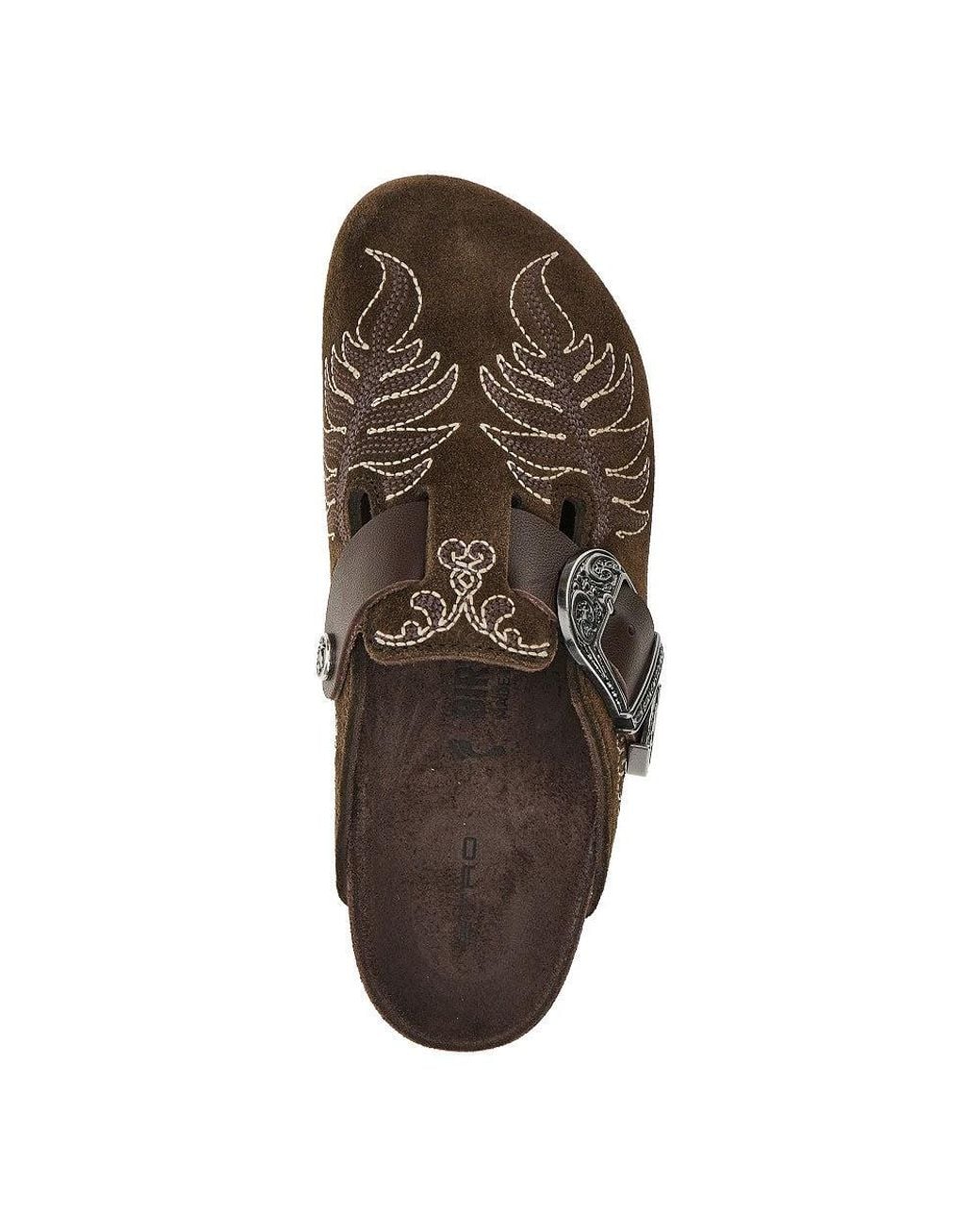 Etro Brown Birkenstock By 'Boston' Mules