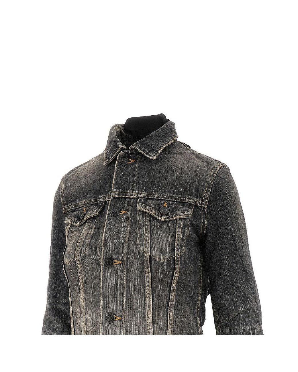 Balenciaga Black Denim Jacket With Laced Back