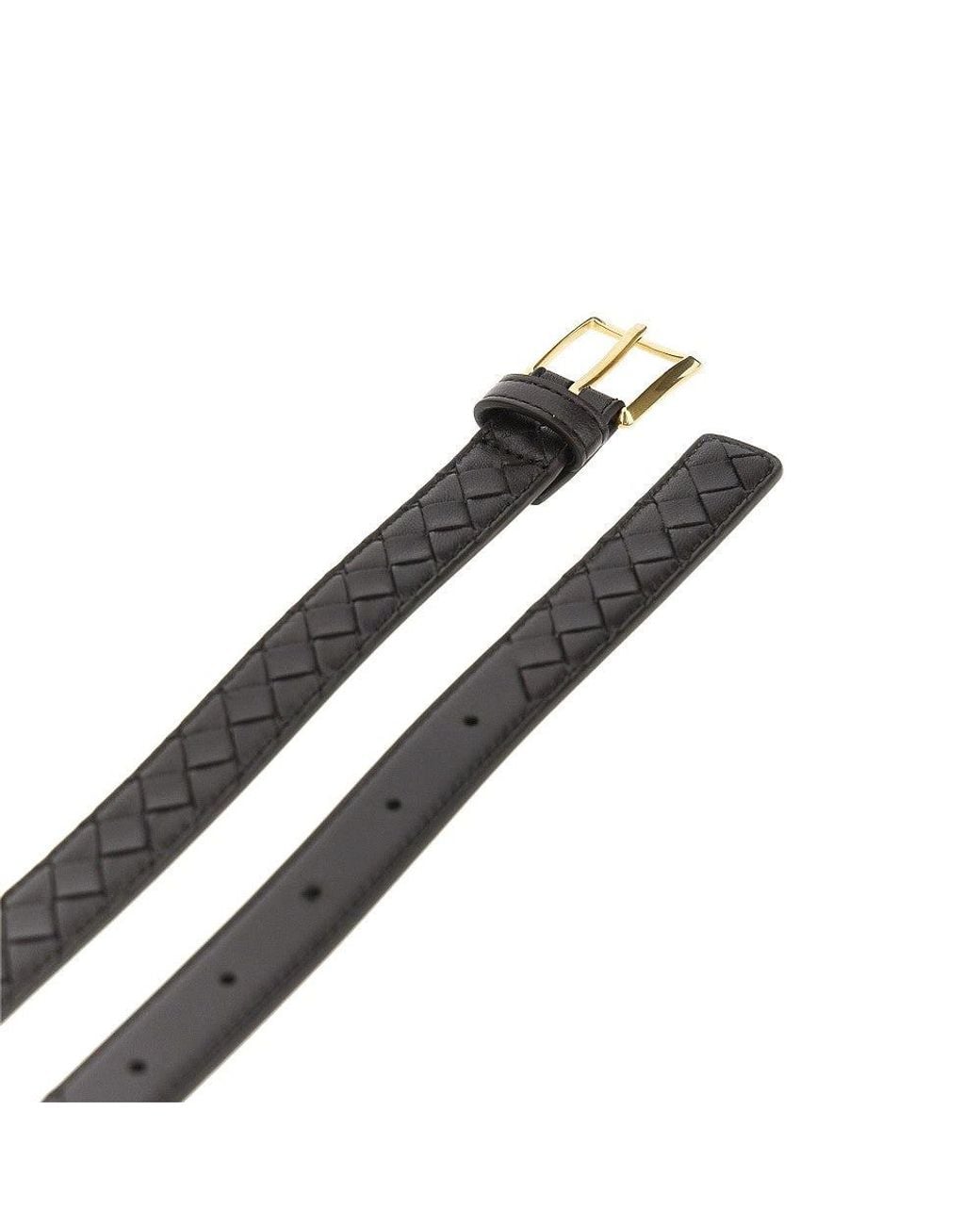 Bottega Veneta Black Intrecciato Nappa Leather 'Solo' Belt