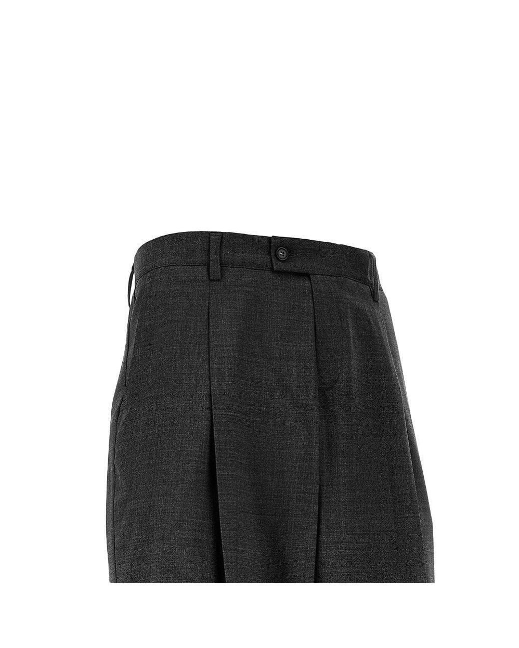 MARSĒM Black Wool-Blend Pants With Dart for men