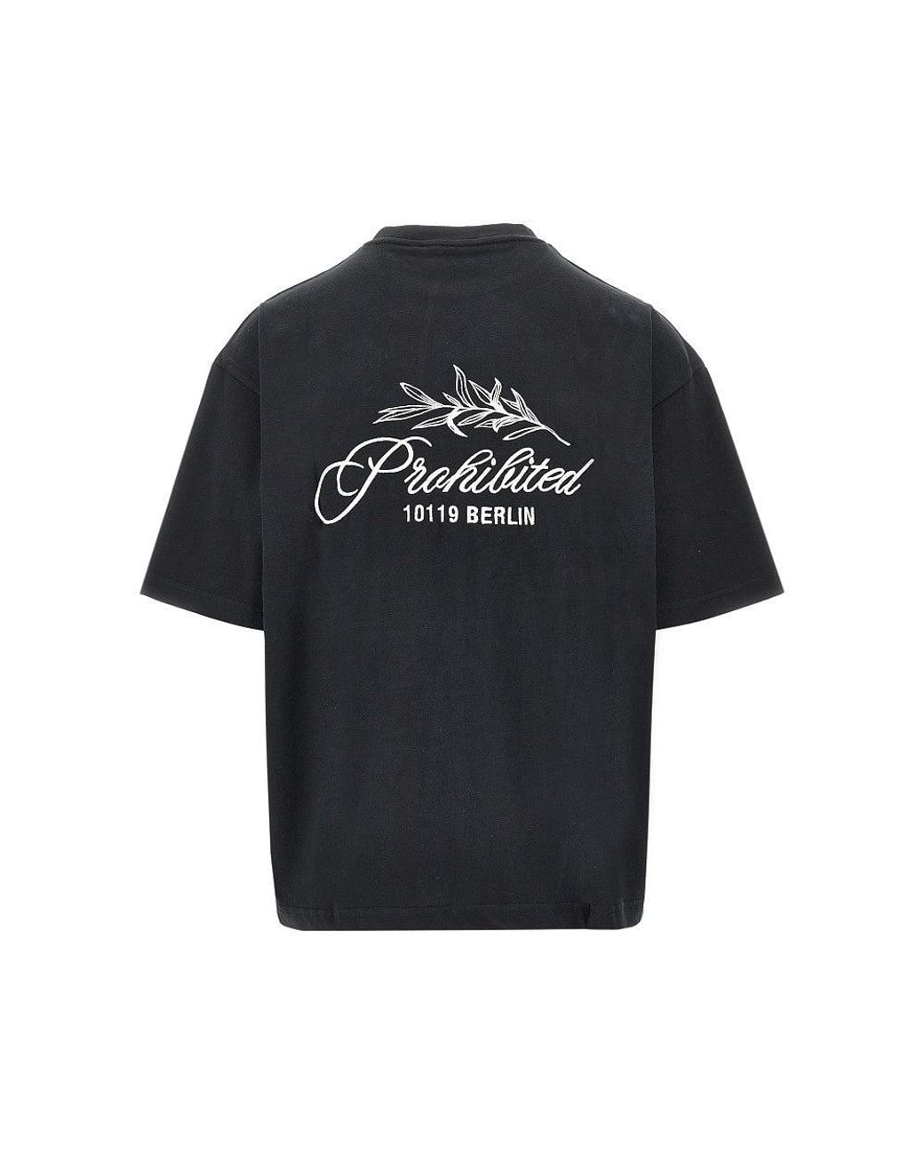 Prohibited Black 'Pb Leaf' Embroidered T-Shirt for men