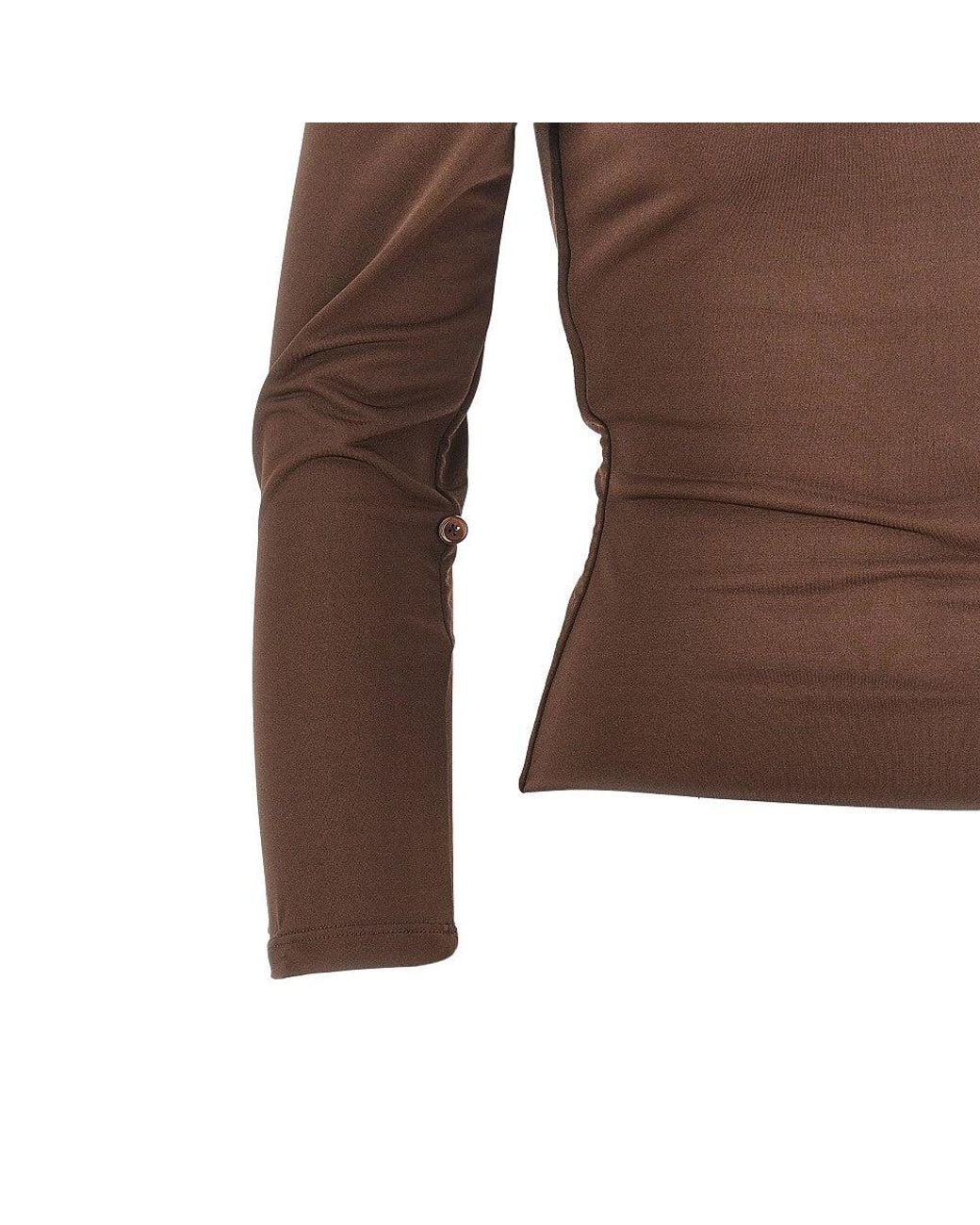 ANDAMANE Brown 'Tyla' Top With Faux Fur Cuffs