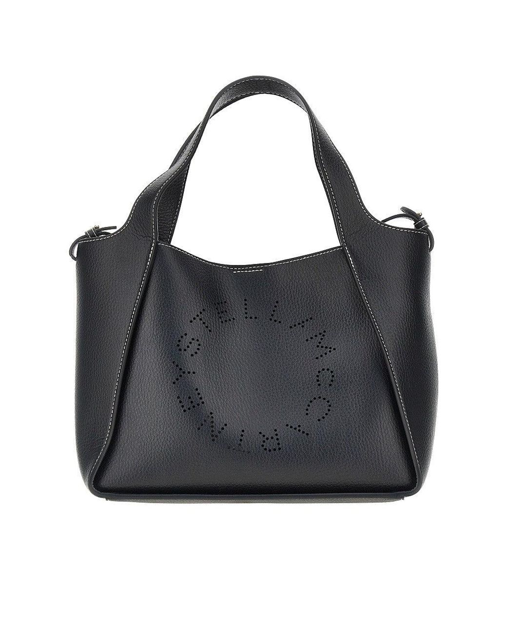 Stella McCartney Black Grained Alter Mat 'Stella Logo' Bag