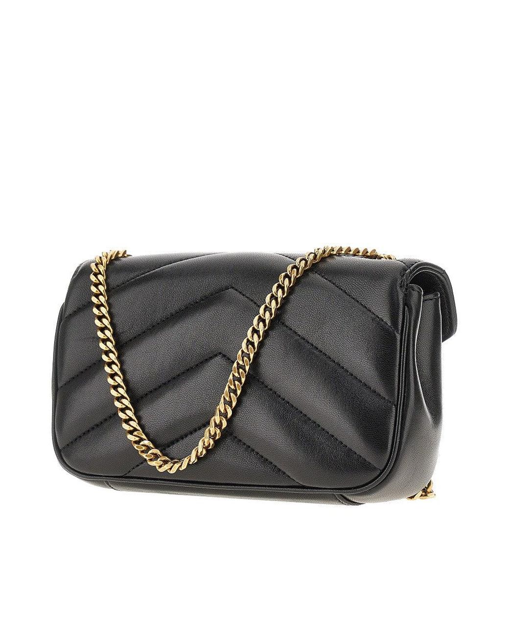 Saint Laurent Black Quilted Nappa Leather Mini 'Loulou' Bag