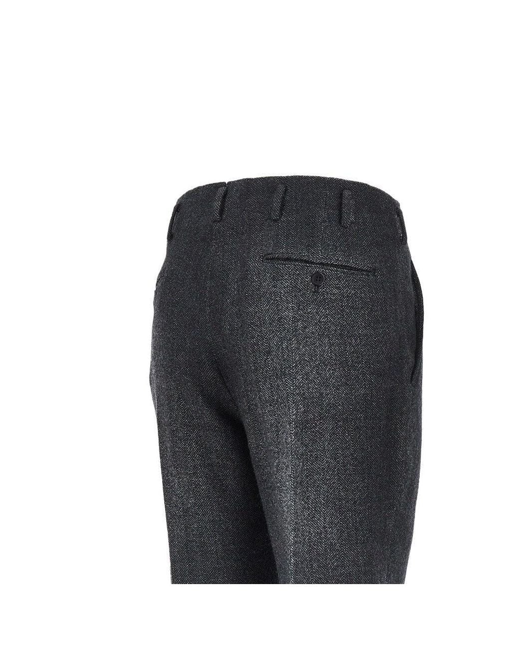 Prada Black Chevron Wool Pants for men