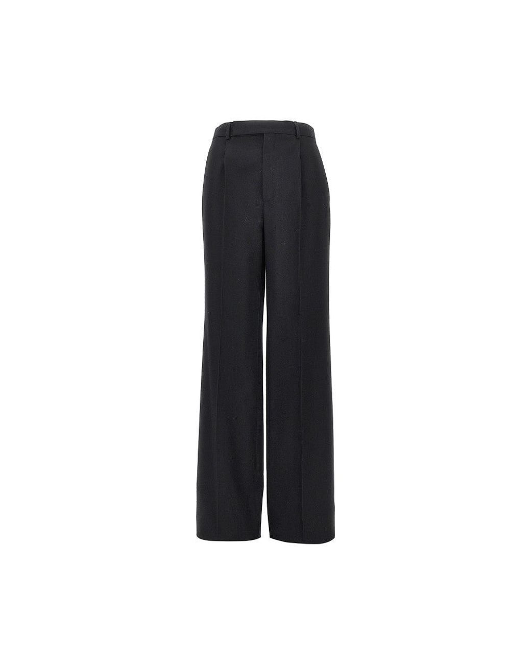 Saint Laurent Black Grain De Poudre Wool Pants