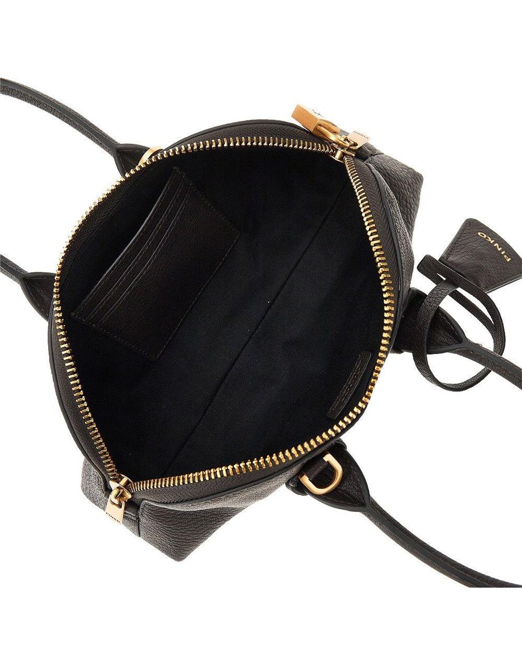 Pinko Black Grained Leather Small 'Escape Bag' Bag