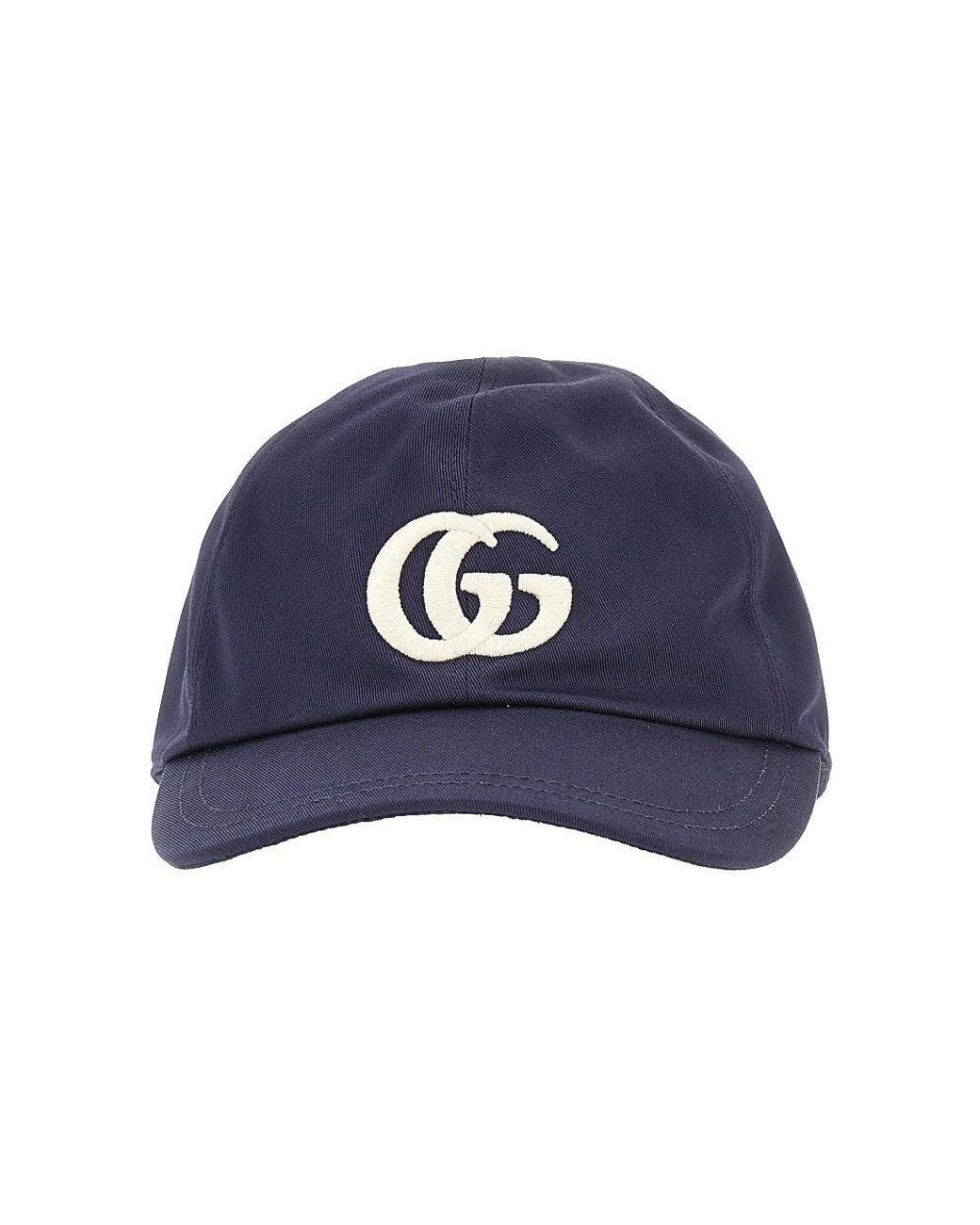Gucci Blue Gabardine Baseball Cap With Embroidery Kids