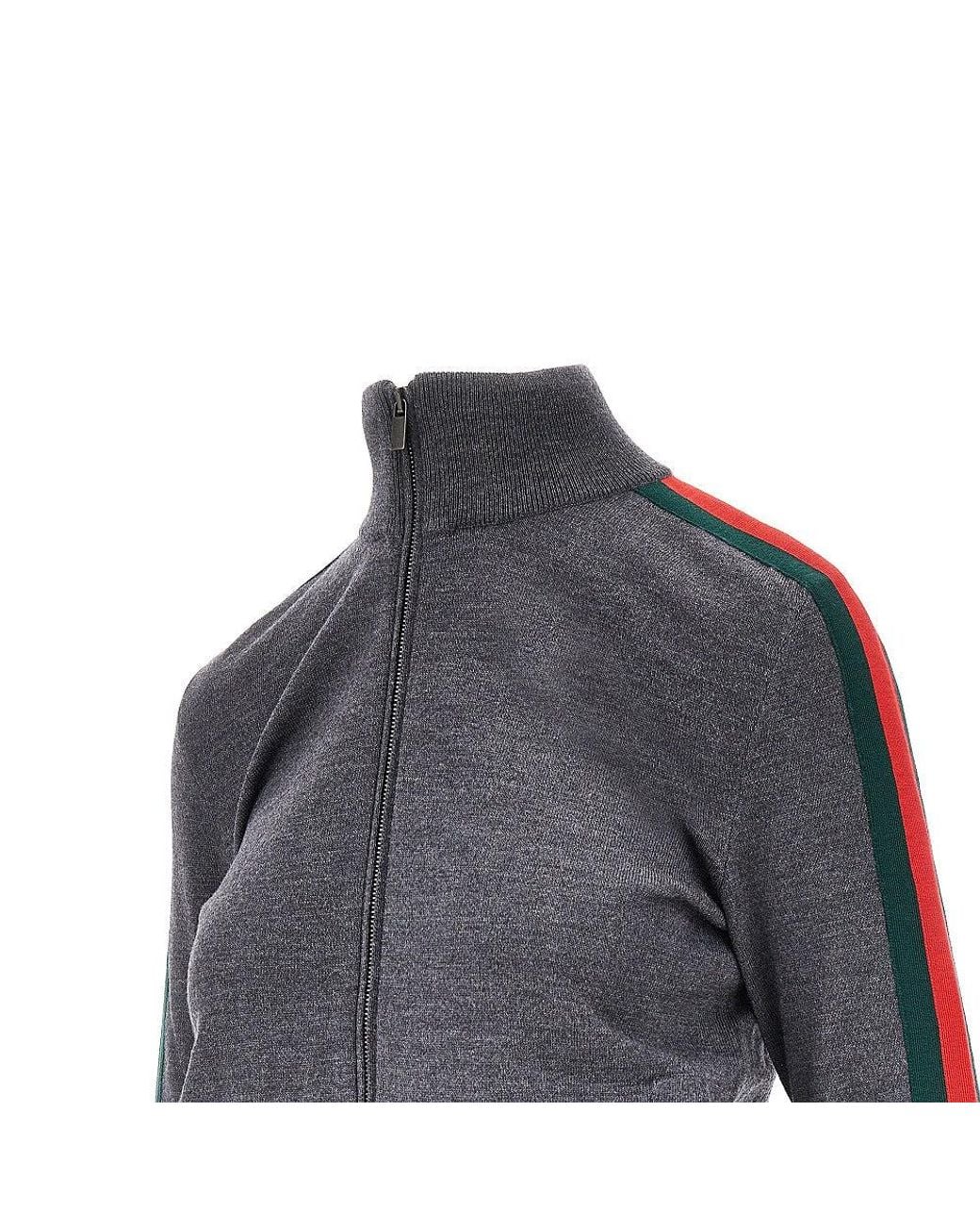 Gucci Blue Wool Knit Full-Zip Jacket